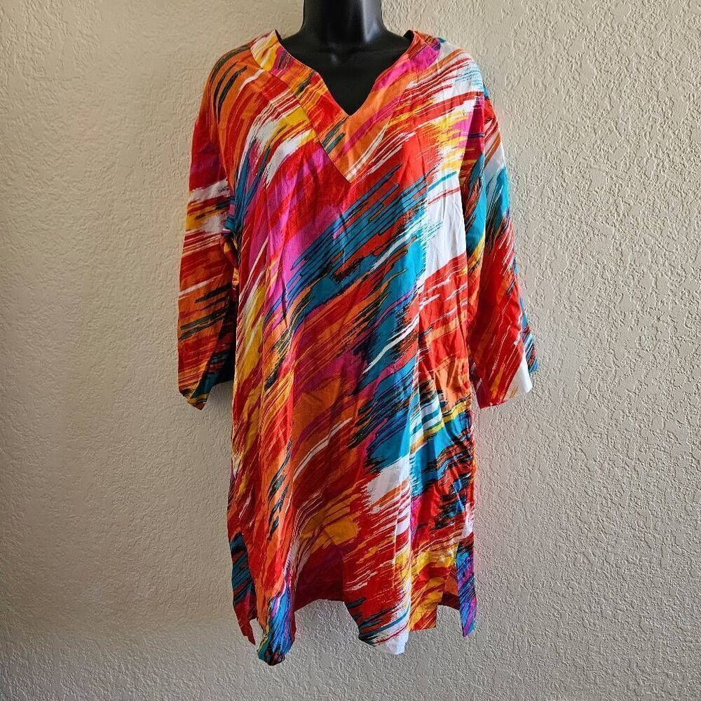 Natori Long Sleeved Kaftan Dress